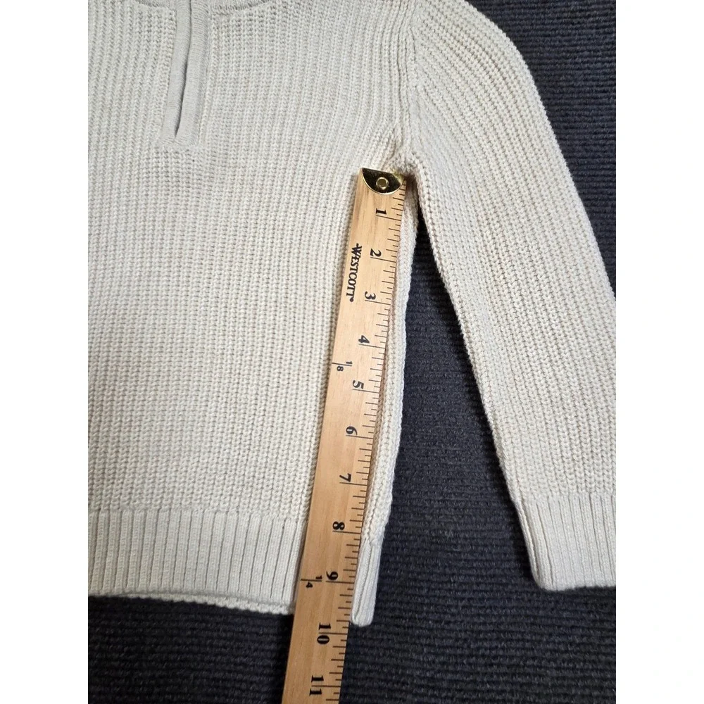 The Children's Place Quarter Zip Sweater Boys 2T Vanilla Ribbed Sherpa Lined NEW